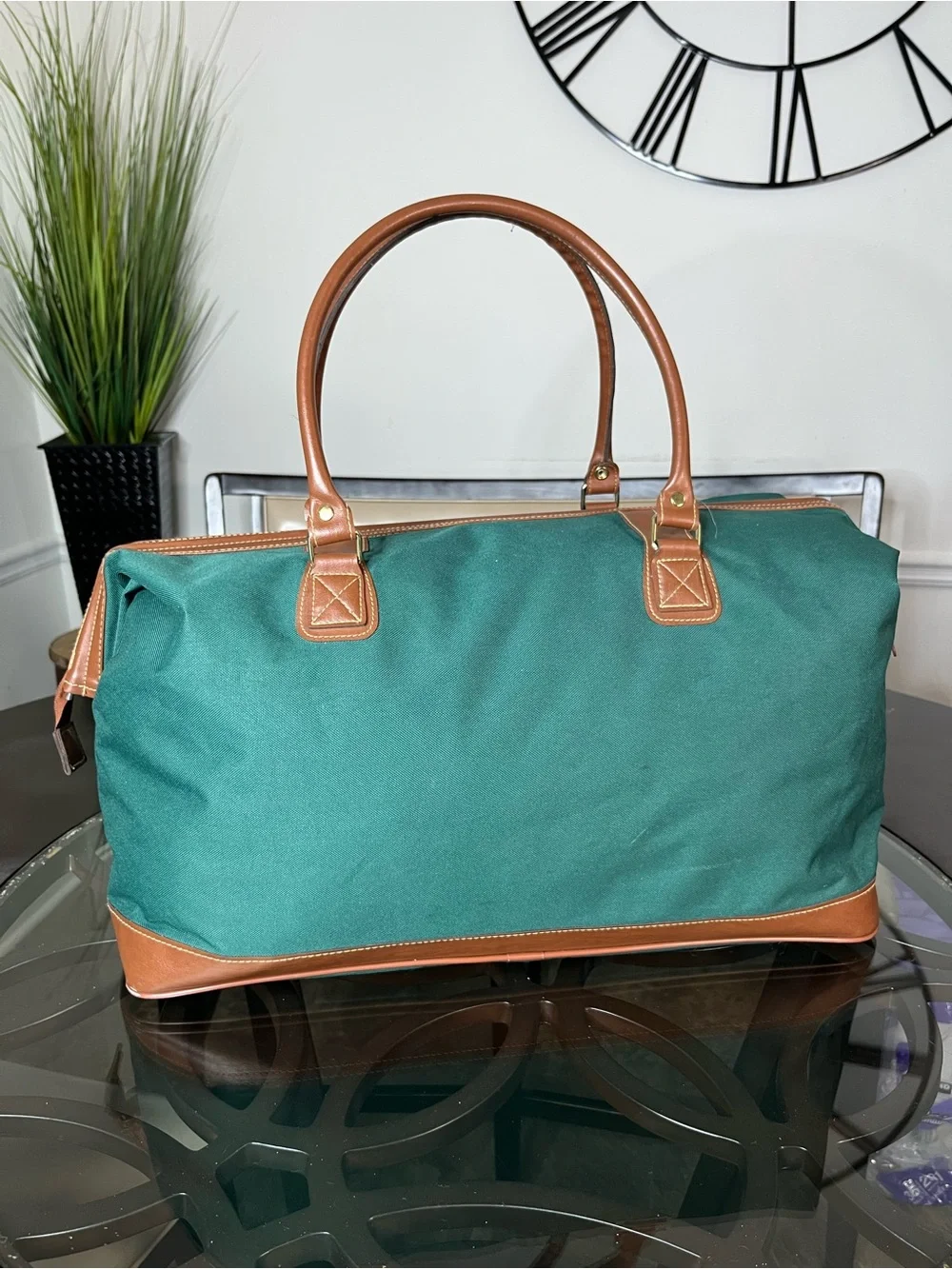 Vintage Polo Ralph Lauren Duffel Bag Green Weekender Travel